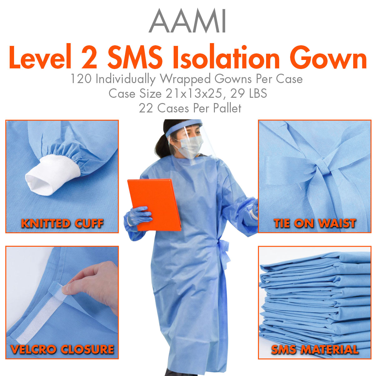 MD Surgical  Healthcare Supplies  Buy Halyard Health Isolation Gown  TriLayer Online